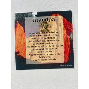 Vintage 1 Grandpa Small Gold Tone Pin Pinback On Keeper